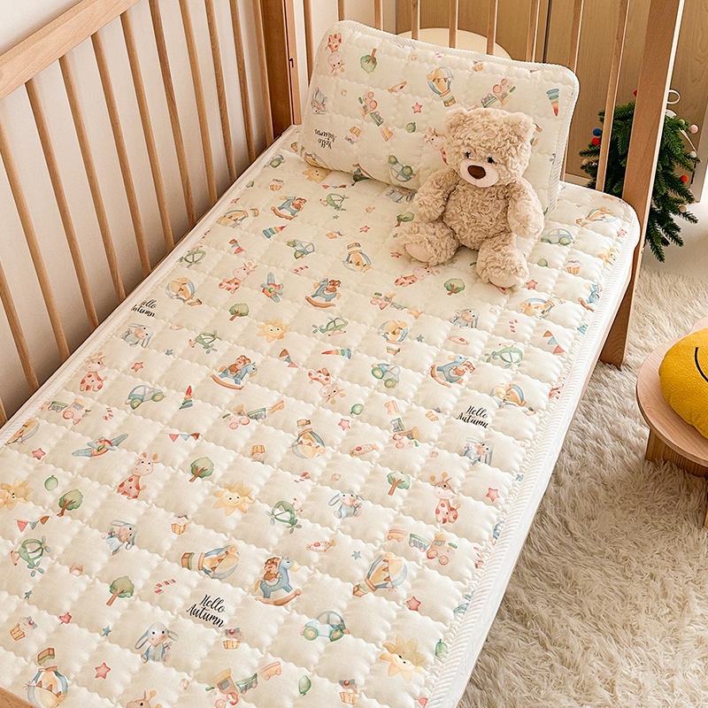 Colchón de algodón de doble capa para bebé, almohadilla de cuna suave para niños, ropa de cama de guardería, 56x100cm