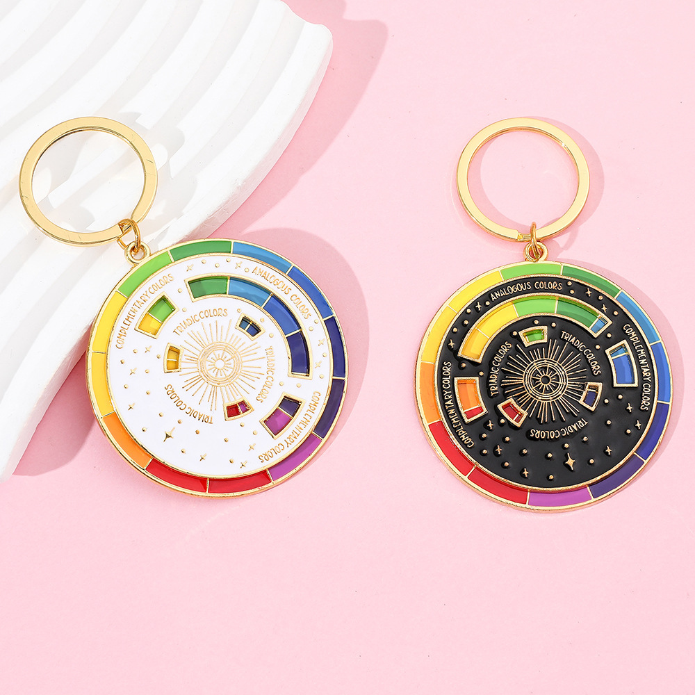 1PC Save Your Color Matching Challenge Rainbow Color Wheel Legering sleutelhanger sieraden, de beste keuze voor dagelijks gebruik en cadeau geven
