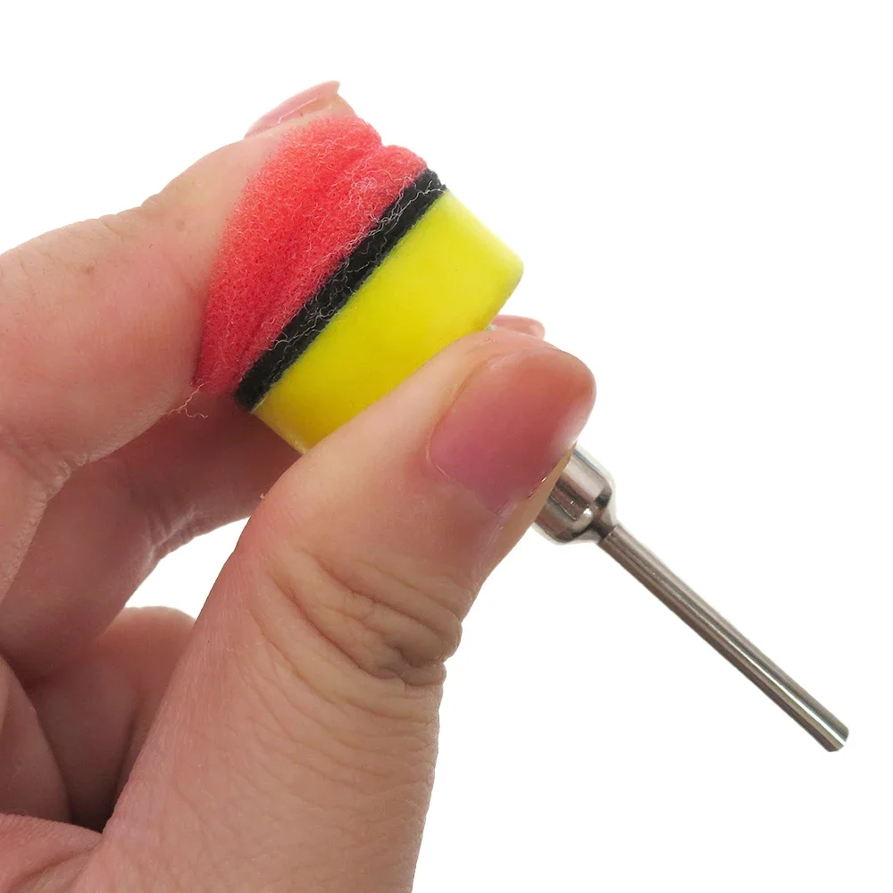 26 Mini Xe Hơi Xốp Mũi Khoan Đánh Bóng Bộ Móc Và Vòng 1 Inch 25Mm Chi Tiết Xốp Len Tẩy Lông đệm Phồng Đệm Với Backer