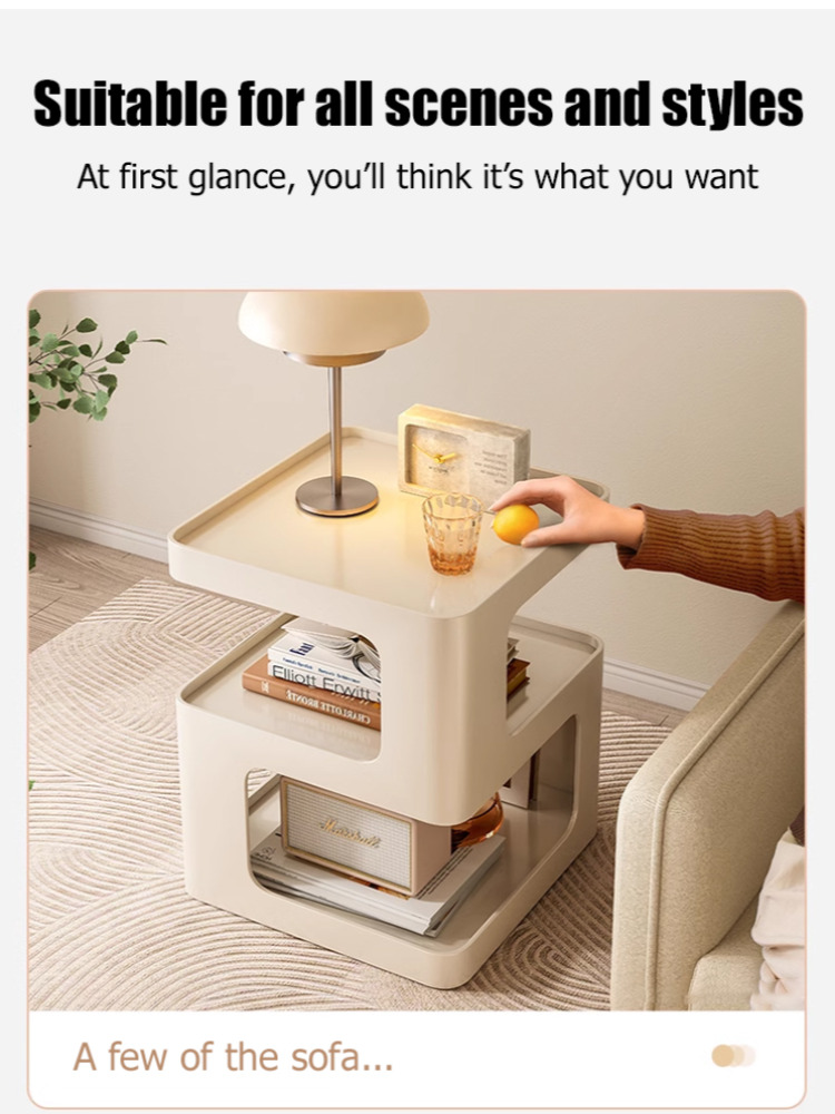 Modern Side Table Living Room Furniture Bedside coffee table storage rack for small apartment