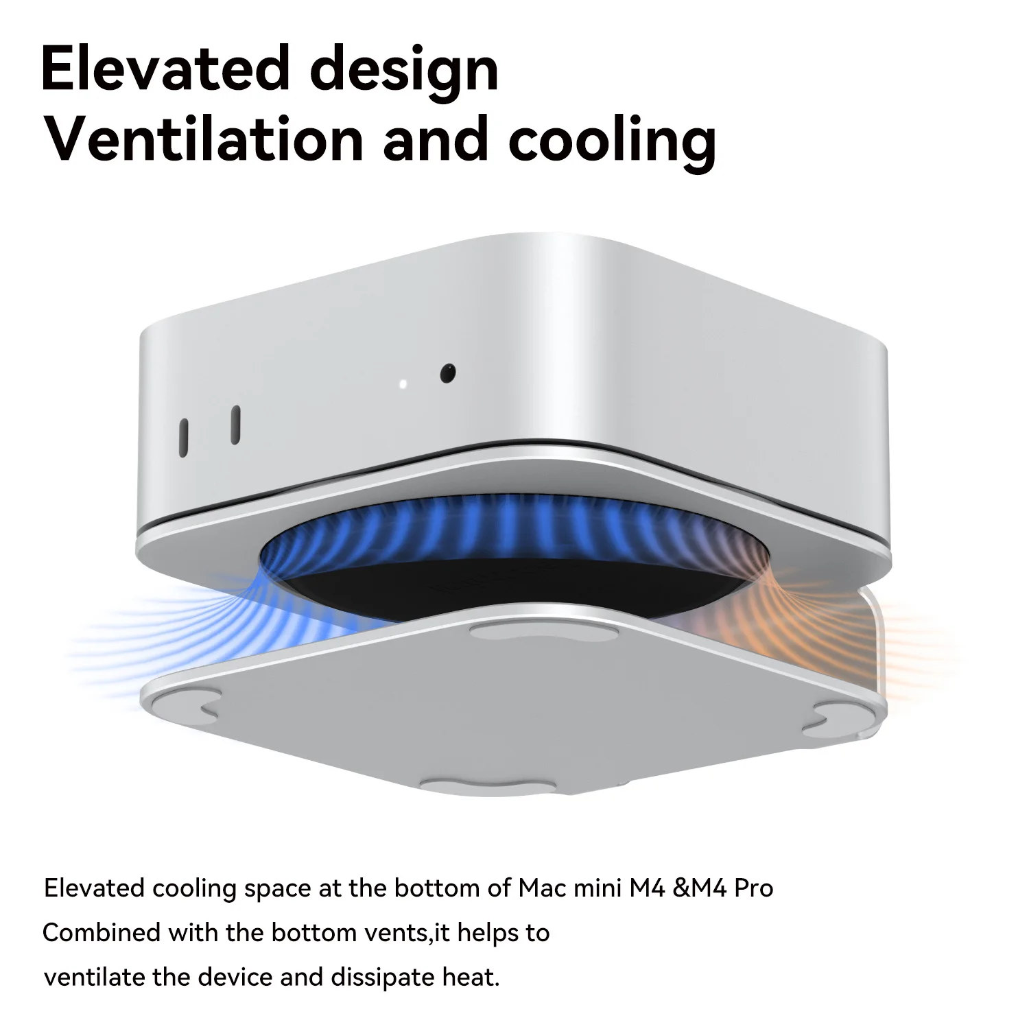 Mac mini Desktop Stand for Mac Mini M4 /M4 Pro 2024 Heat Dissipation Aluminum Mount Dock Cooling Holder Accessories