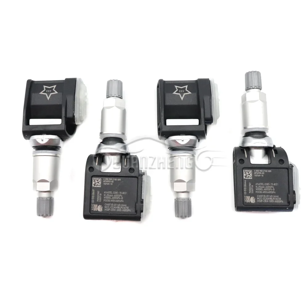 Sensor de monitoramento de pressão dos pneus do carro TPMS, A0009052102, Mercedes-Benz E-Class [W213] 2016-2023, 433MHz, novo, 1 pc, 4pcs