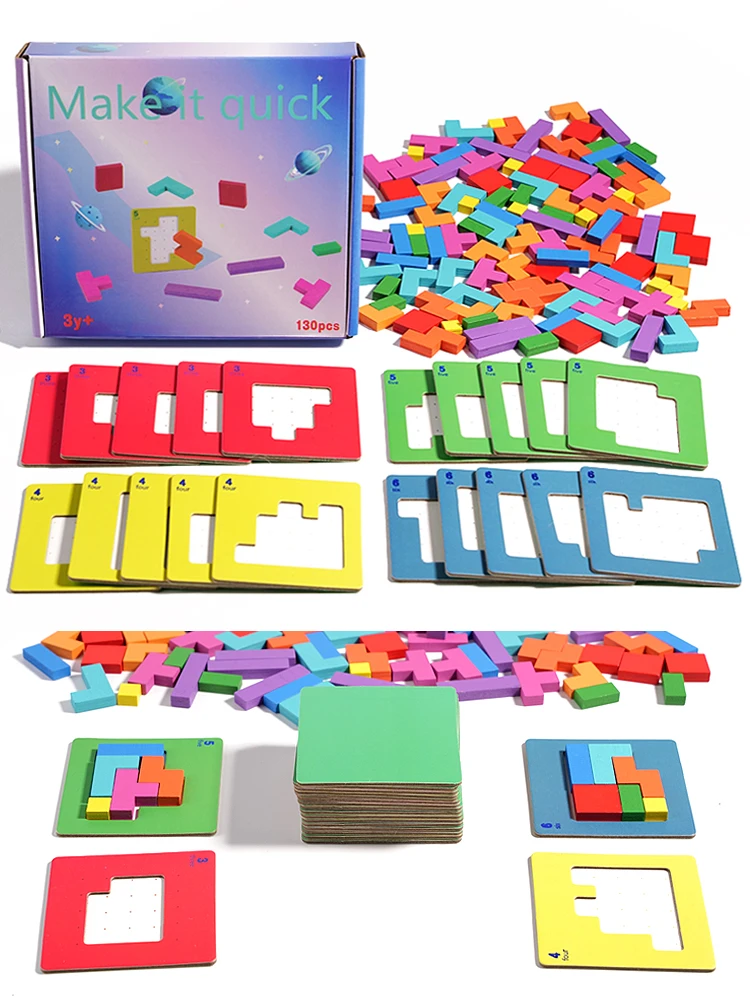 3D สองคน Interactive Desktop เกมปริศนา Tangram ของเล่นคณิตศาสตร์ Building Blocks BOARD สีรูปร่างเกมสําหรับของขวัญเด็ก