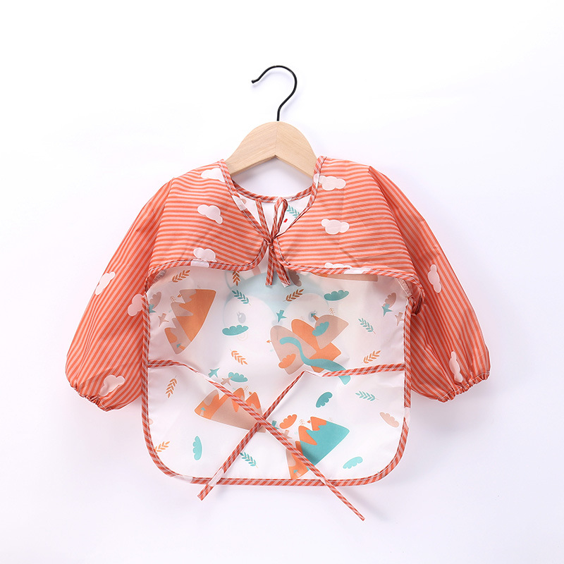 Baby-Langarmschal, wasserdicht, für Kleinkinder, Kunstkittel, Lätzchen, Schürze, Tasche, Kleinkinder, Jungen und Mädchen, Spucktuch, Bananenlätzchen für 1–3 Jahre