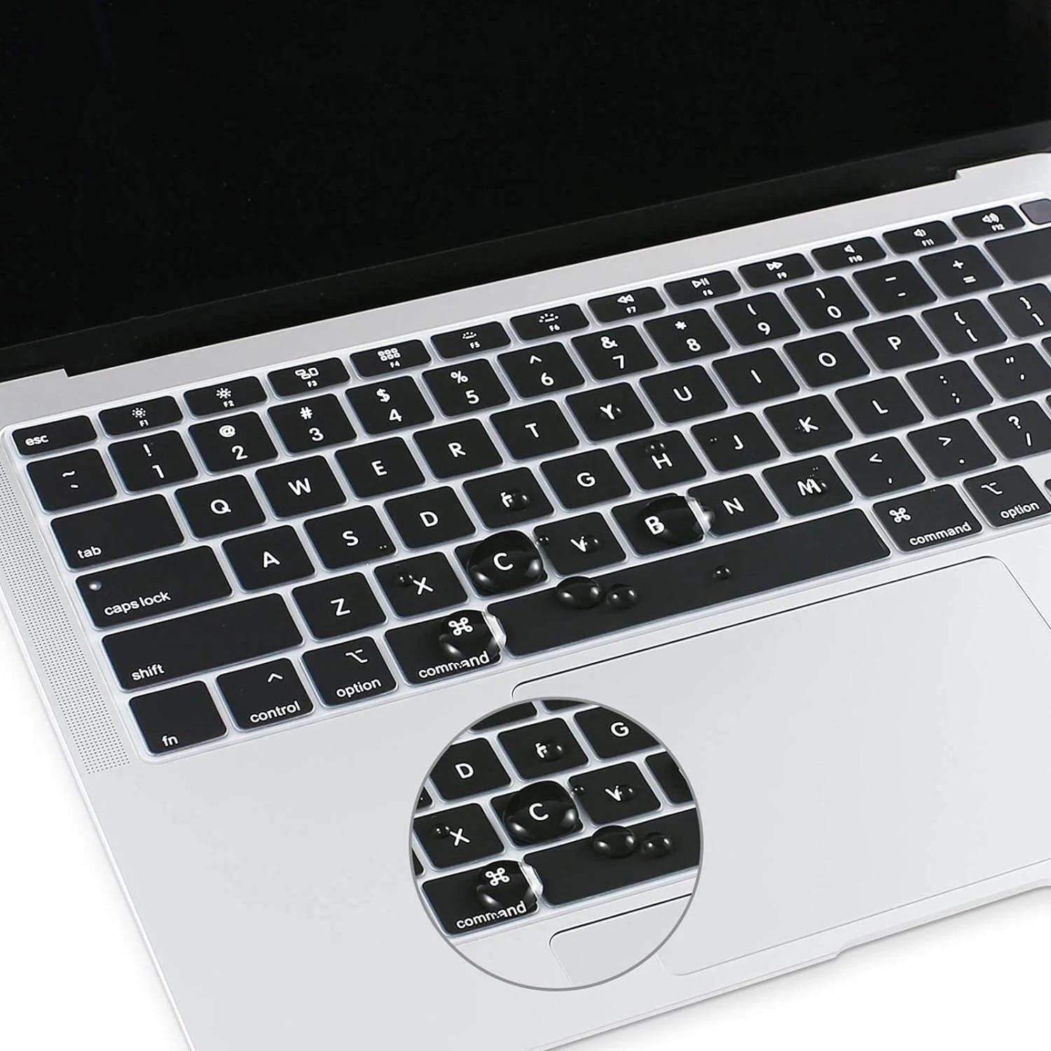 แป้นพิมพ์สําหรับMacBook Air 13 นิ้ว 2022 2021 2020 Release A2337 M1 A2179 พร้อมTouch IDกันน้ําซิลิโคนผิว