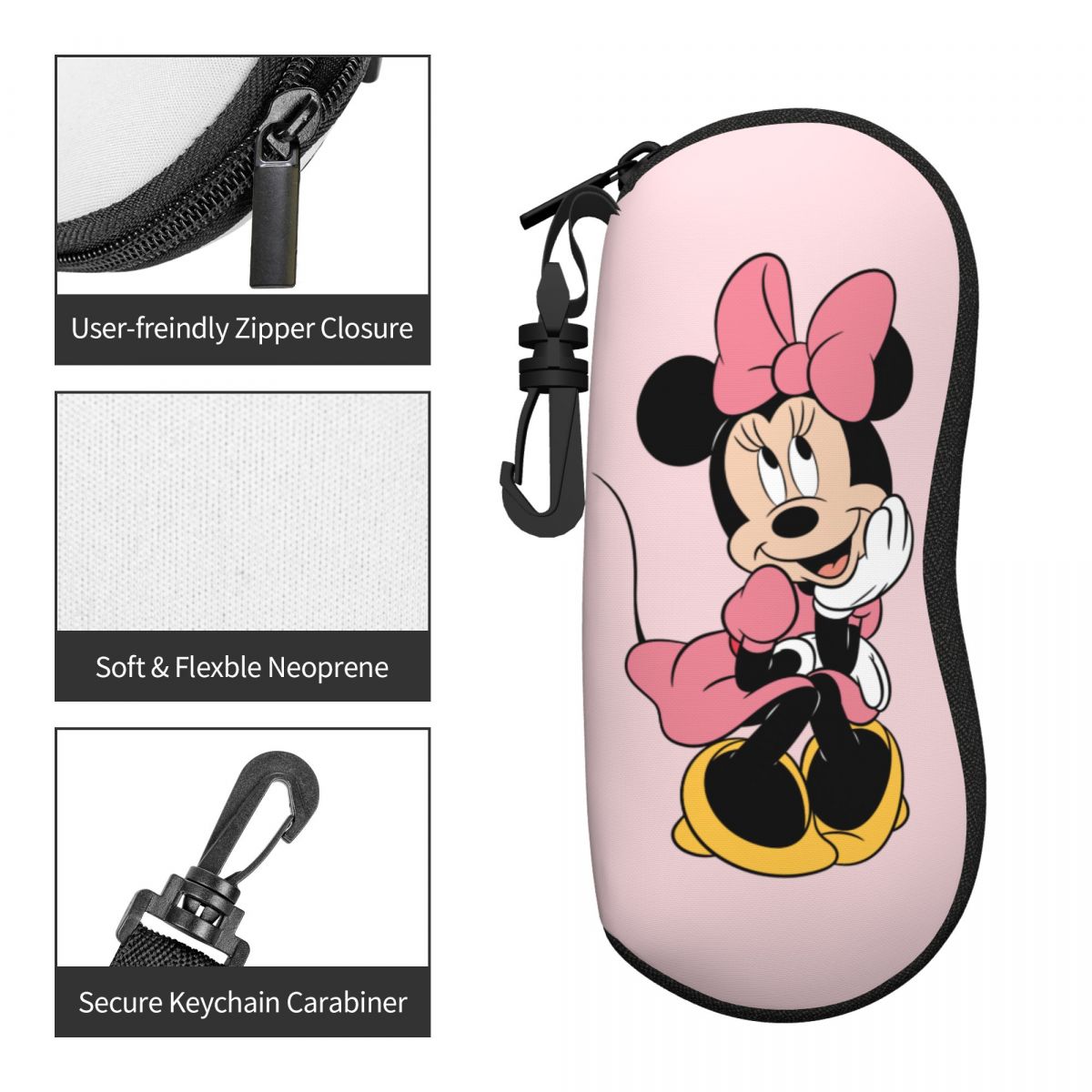 น่ารักการ์ตูนแว่นตา Minnie Mouse Mickey Merch อุปกรณ์เสริมแว่นตากล่องเก็บแว่นตากันแดดป้องกันความดันกล่อง