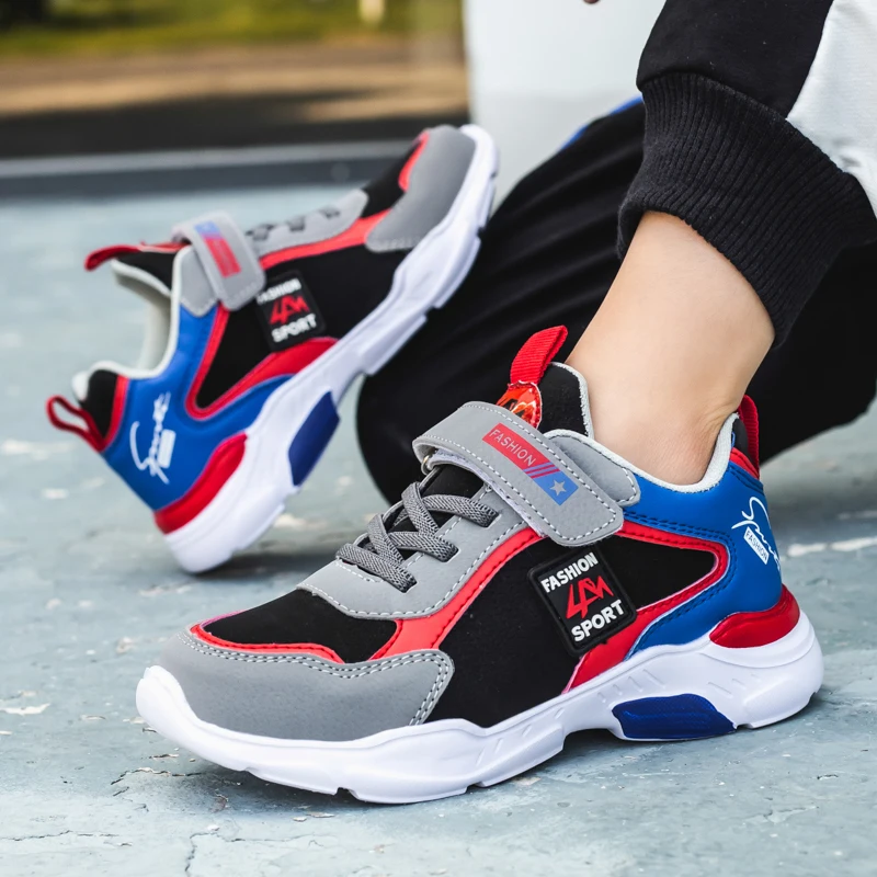 Quatro estações moda infantil sapatos esportivos meninos correndo lazer respirável ao ar livre crianças sapatos leves tênis