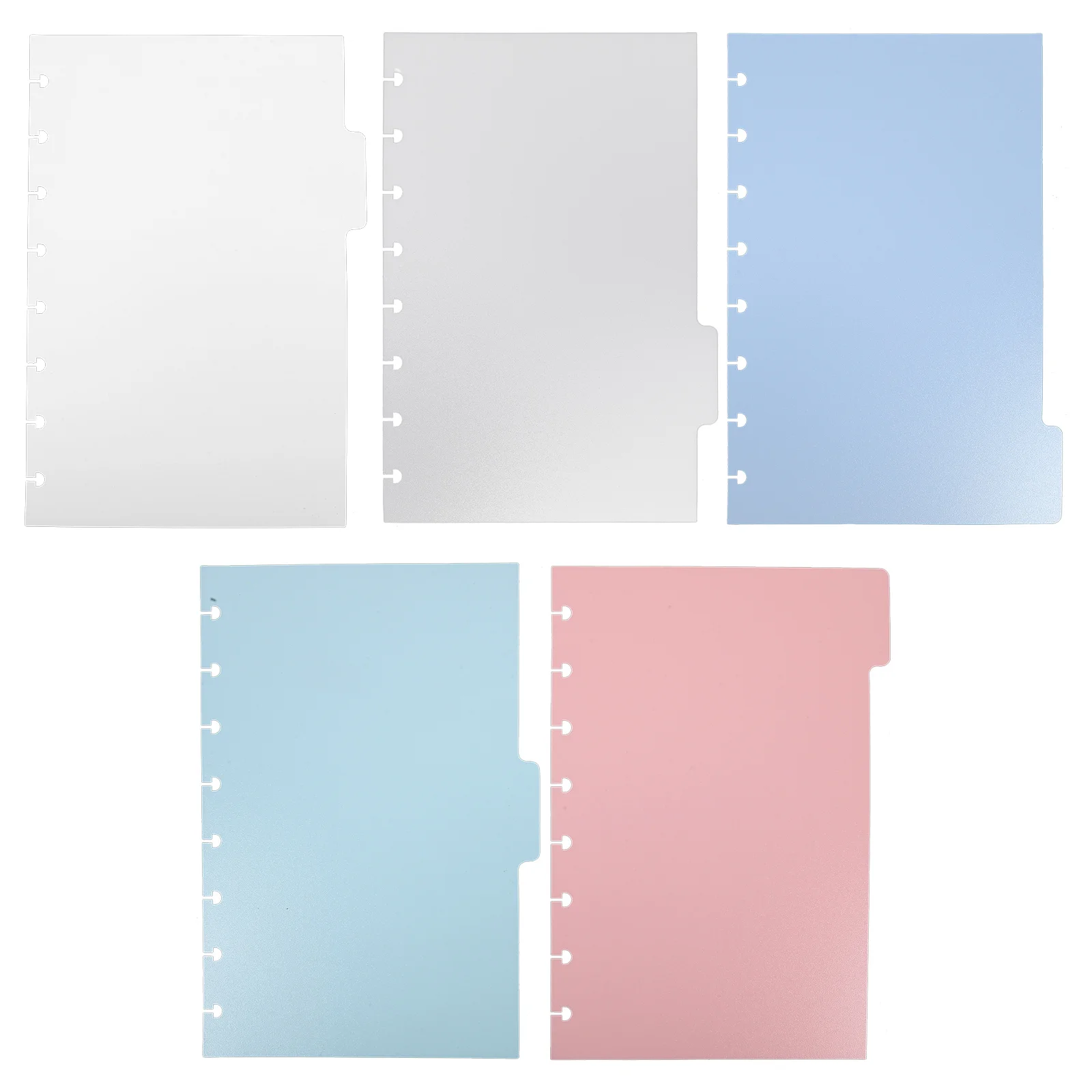 5 Pcs Binder Separators Mushroom Hole Classification Clip Binders Punched Dividers