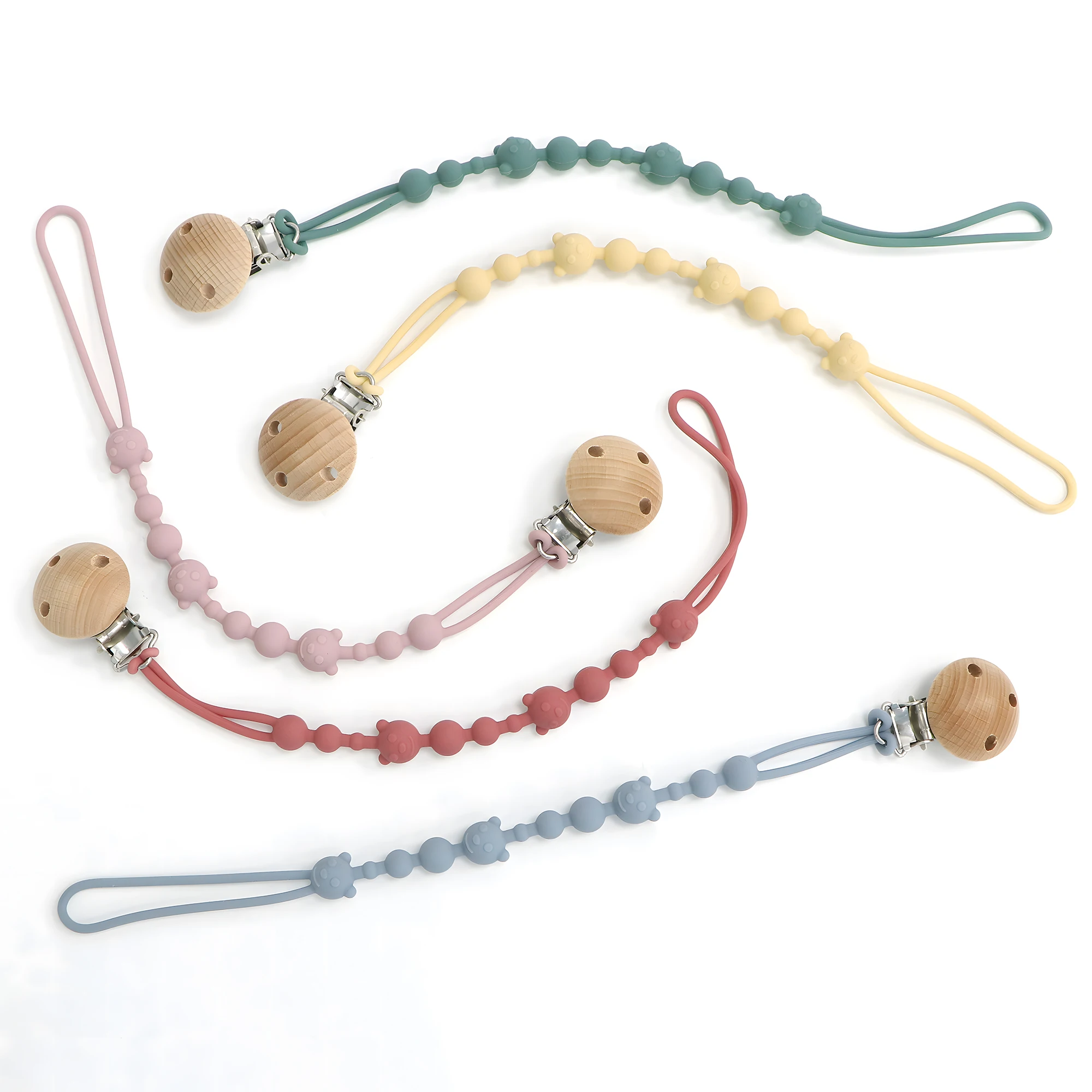 Soothing Pacifier Anti-CHAIN รถเข็นเด็กทารก Teether Anti-loss CHAIN เด็กซิลิโคน Pacifier คลิปของเล่นกัดกาว Lanyard