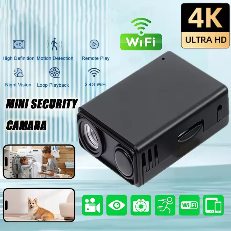 Mini cámara 1080P HD WiFi Monitor remoto cámara para mascotas bebé batería integrada visión nocturna protección de seguridad inteligente para el hogar