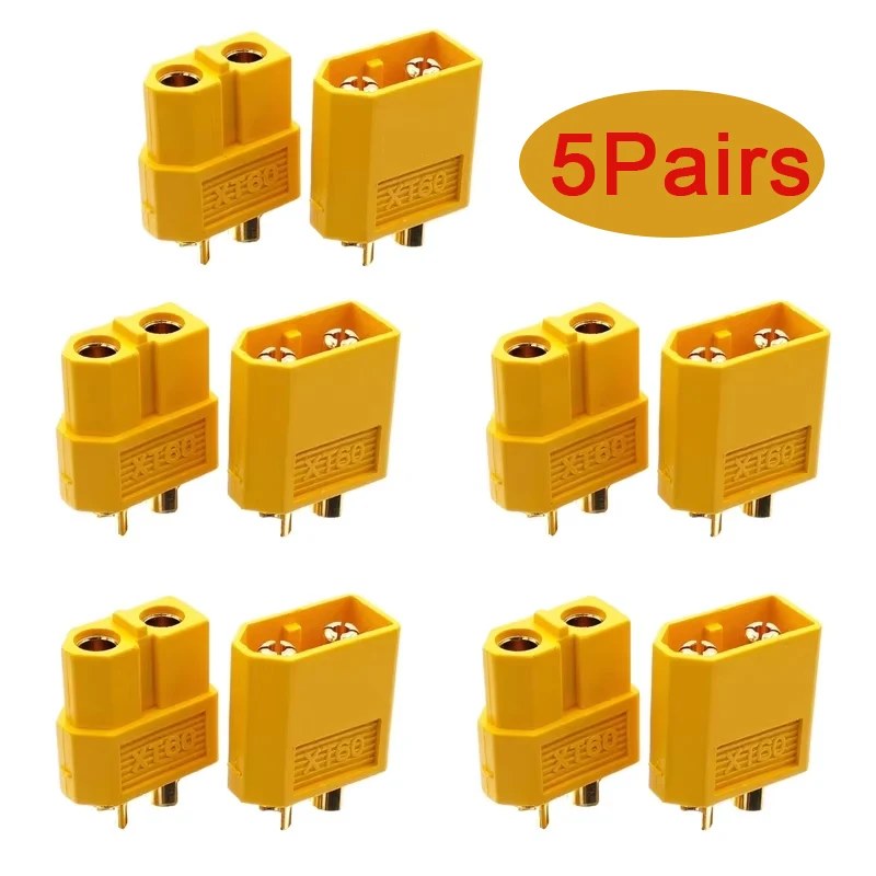 10 peças conector de bateria xt60 plugue macho conector banhado a ouro peça de conexão diy para acessórios de drone de aeronave rc