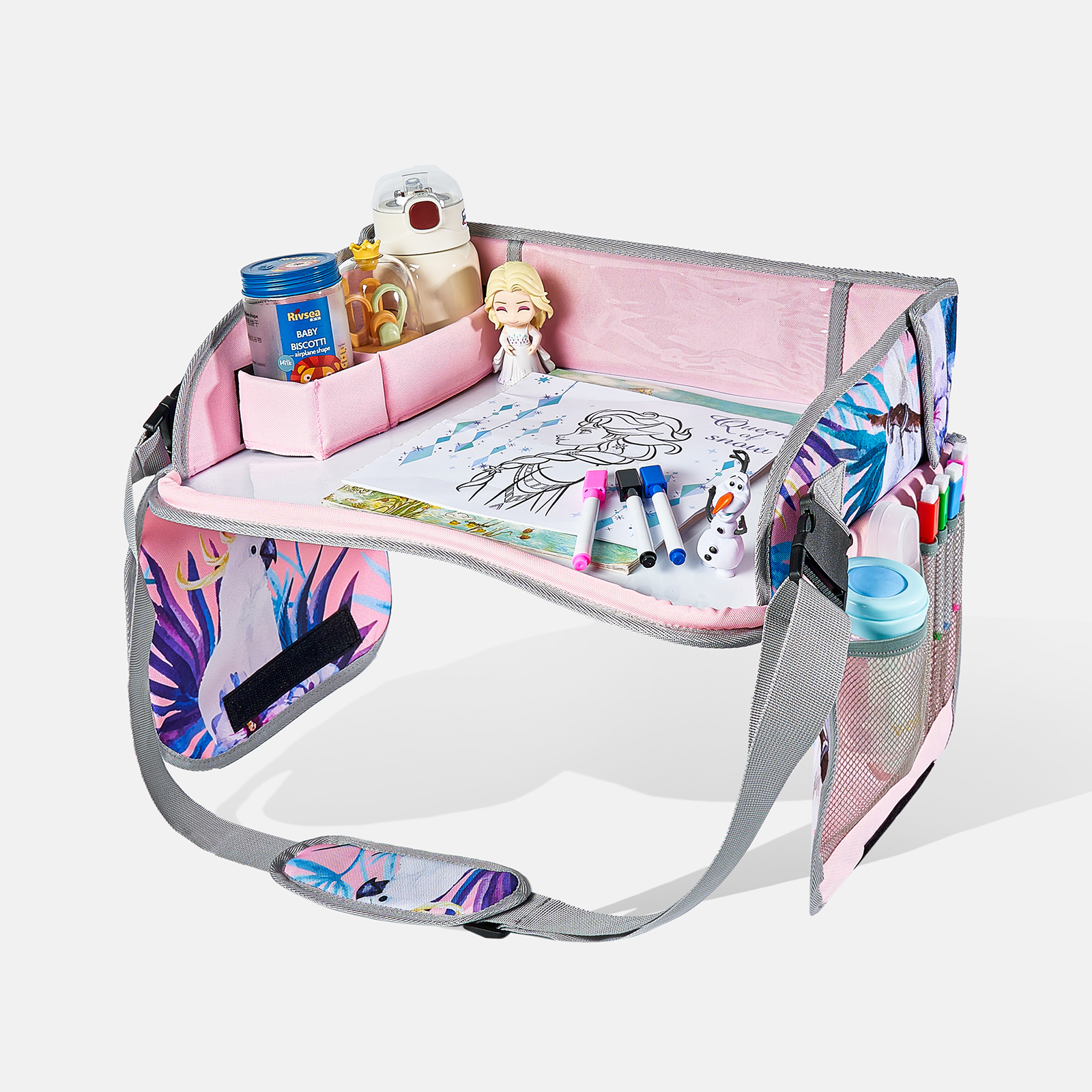 Portable travel car drawing board wipeable children's drawing board car whiteboard drawing board tray cart toy storage