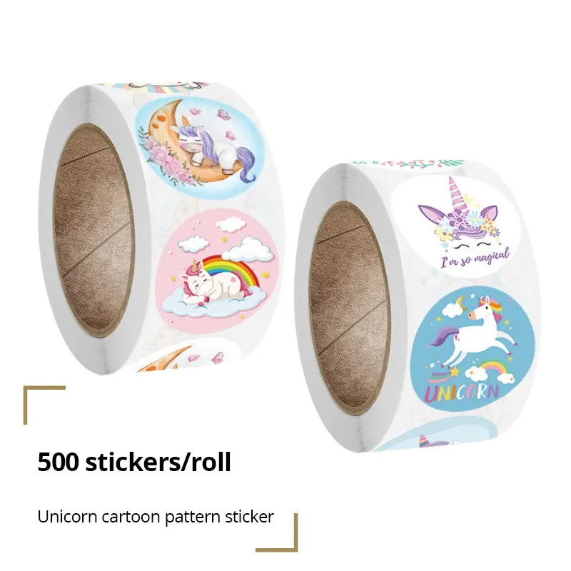 500 PCS การ์ตูนยูนิคอร์นสติกเกอร์เด็กรางวัล VintageSticker ของขวัญตกแต่งป้ายให้กําลังใจครูนักเรียนเครื่องเขียนสติกเกอร์