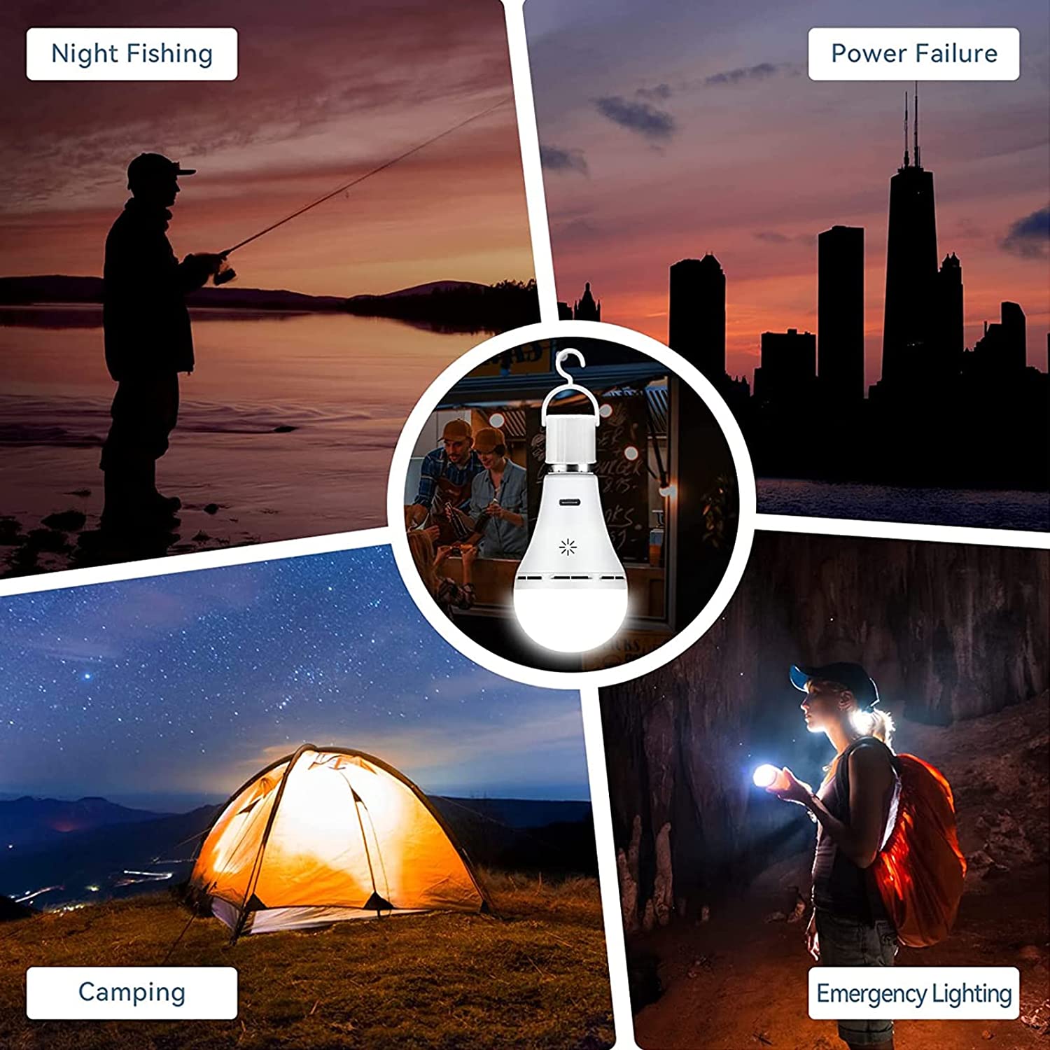 Lampadina ricaricabile USB-C con telecomando 5V 7W E27 Lampadina a batteria intelligente Lampadine LED dimmerabili con controllo touch con temporizzazione