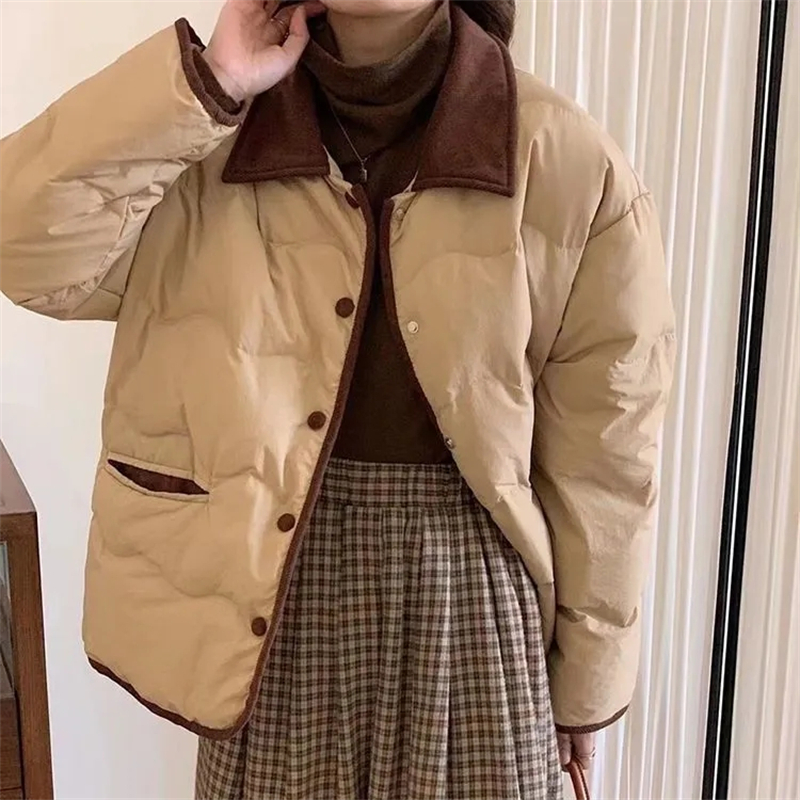 Casaco acolchoado leve e casual feminino, Parkas curtas, algodão solto, feminino, tamanho grande, outono, inverno, nova moda, Jack, Jack, 2024