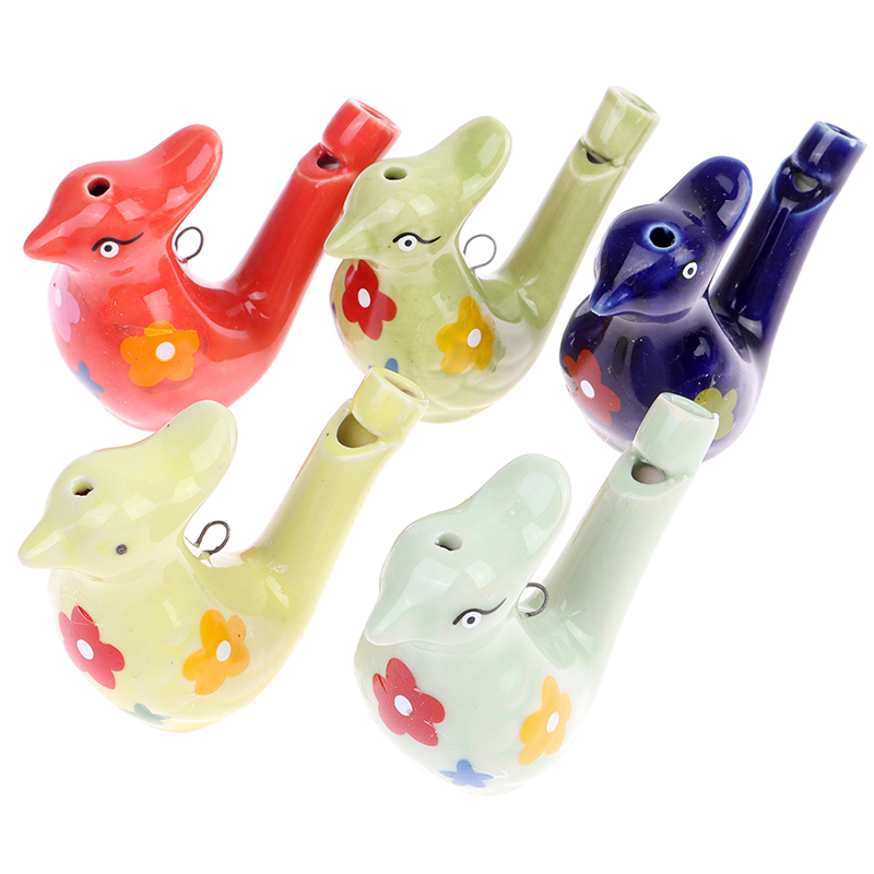 1 pz creativo ceramica acqua uccello fischietto bambini disegno Warbler canzone Chirps Baby Bathtime giocattoli musicali vassoio da tè ornamenti tè animali domestici