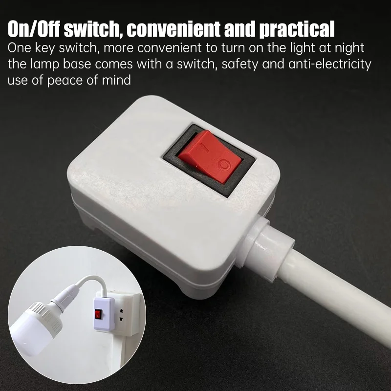 Direct Plug in Swivel Head Socket Lamp Bulb Holder With Switch EU Plug LED Table Lamp Stainless Steel Hose Steering Lever