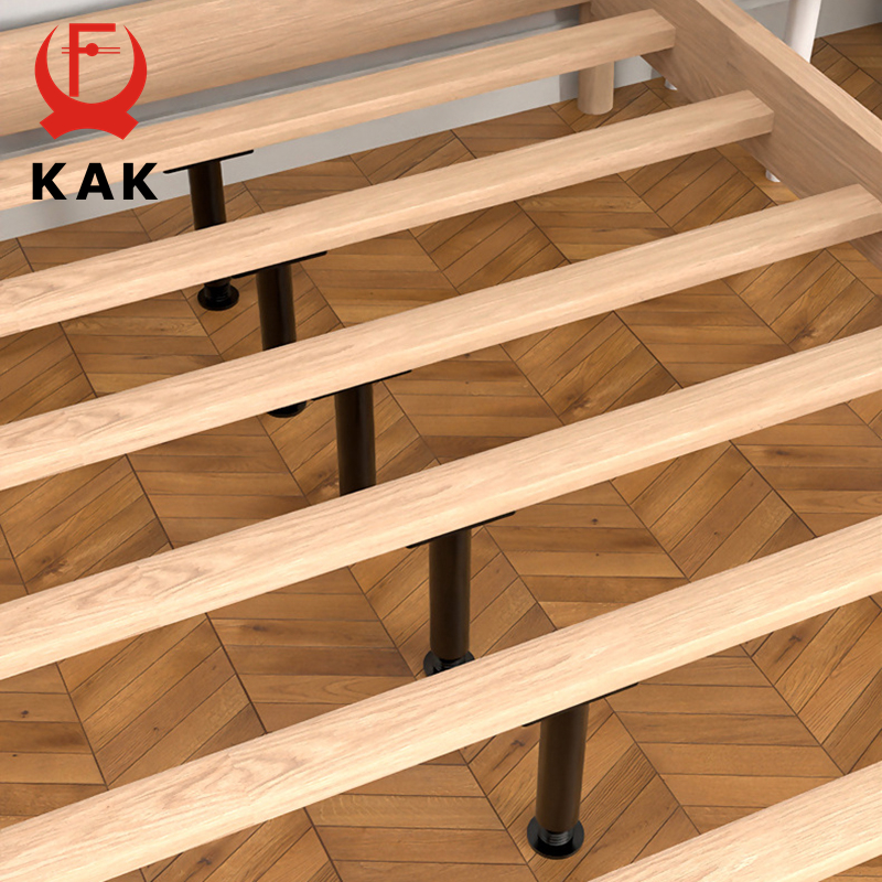 KAK-Patas de muebles negras, soporte de viga de cama ajustable, pies de mesa para sofá, herrajes de cama resistentes de acero y plástico de repuesto
