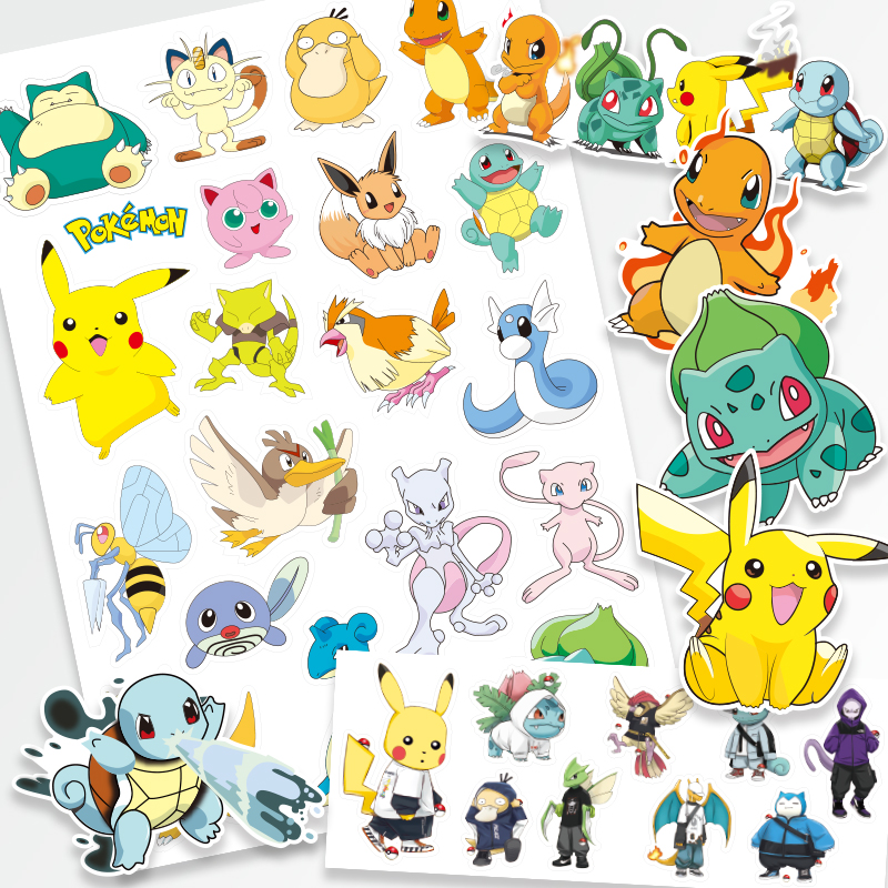 3PCS Pokemon สติ๊กเกอร์รอยสักชั่วคราวเด็ก Pikachu สติกเกอร์การ์ตูนตลกเด็กผู้หญิงวันเกิดคริสต์มาสของขวัญรางวัลของเล่น
