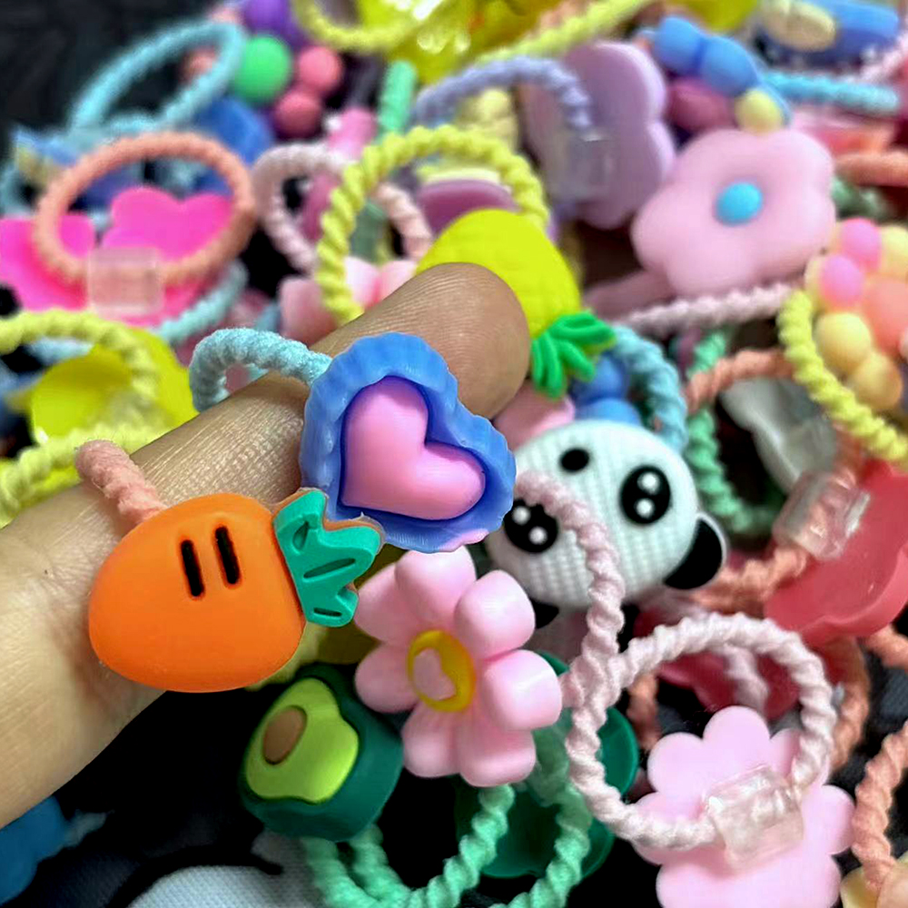50/100 peças de laços de cabelo fofos para meninas, alta elasticidade, não machuca o cabelo, corda de cabelo doce para meninas, crianças