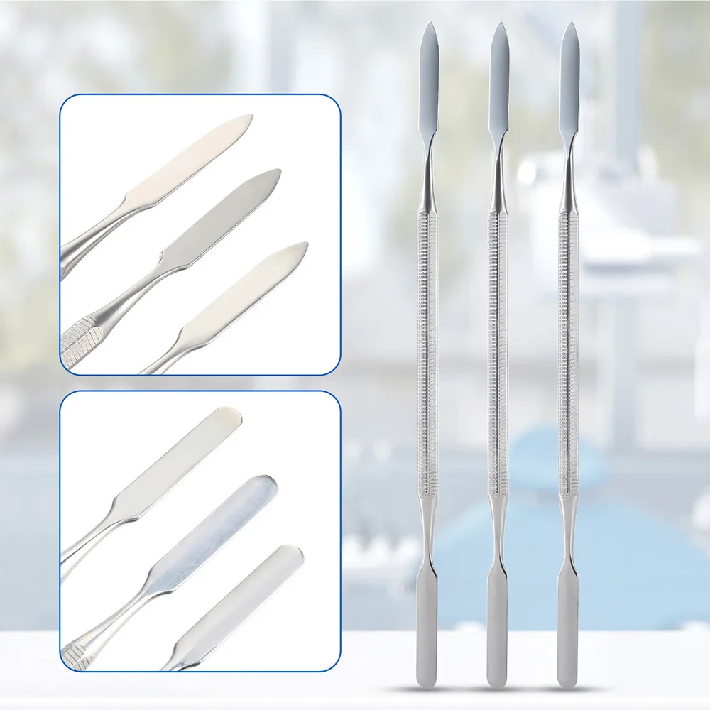 3pcs AZDENT Stainless Steel Mixing Spatula Tool Spatuler  Dental  Mixing Stick Color Tools