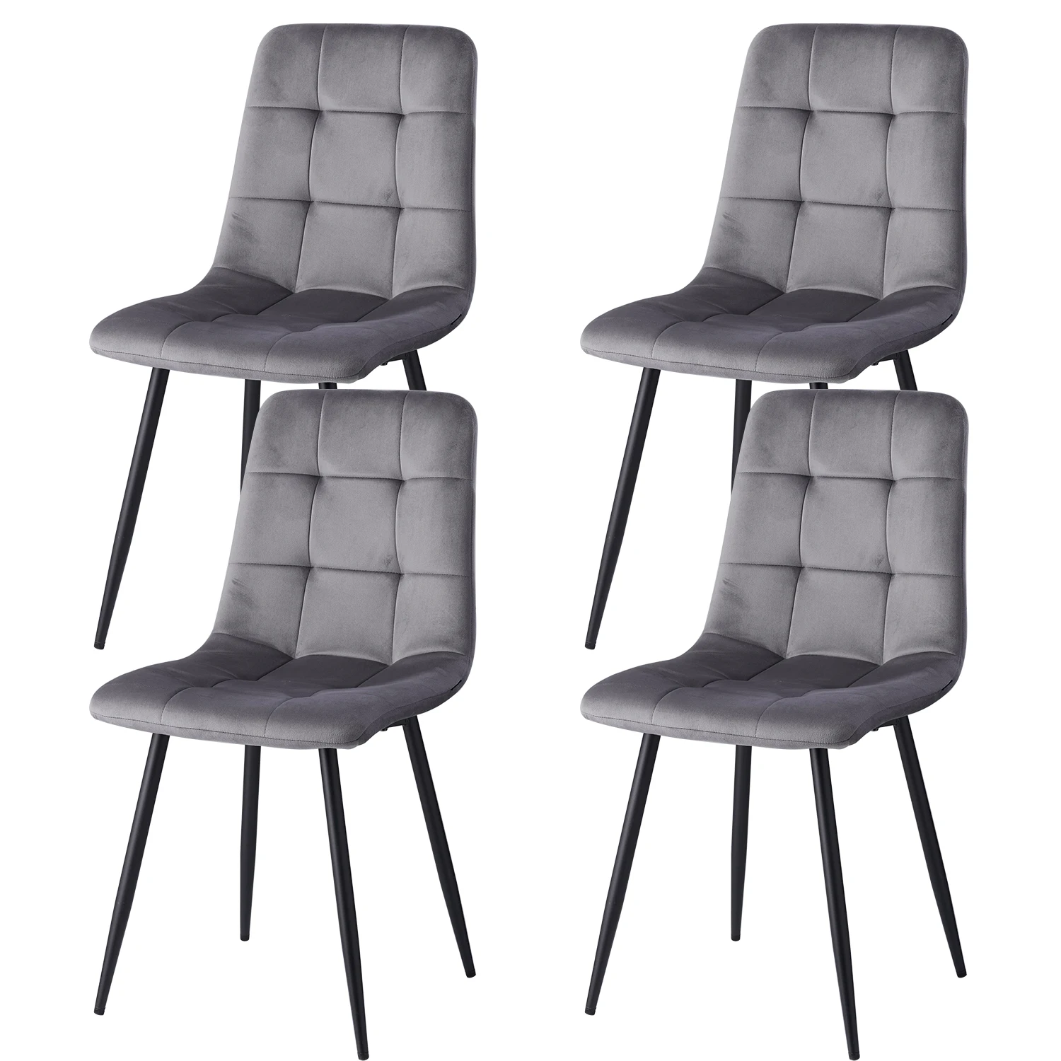 EGOONM Set di 2/4 sedie per sala da pranzo, sedie imbottite, sedia di design con schienale, sedile in velluto, cucina con struttura in metallo, soggiorno