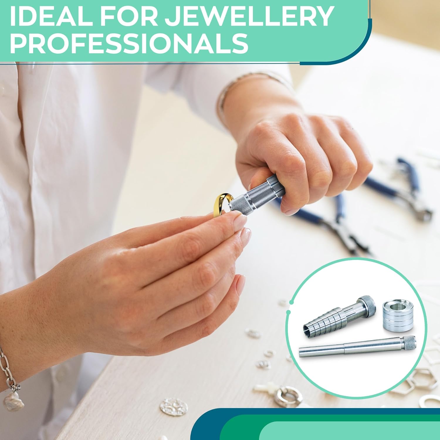 Ring Brancard Vinger Ring Maatregelaar Trouwring Ring Extender Ring Sizer Kit Sieraden Maken Gereedschap Ringmaat Expander