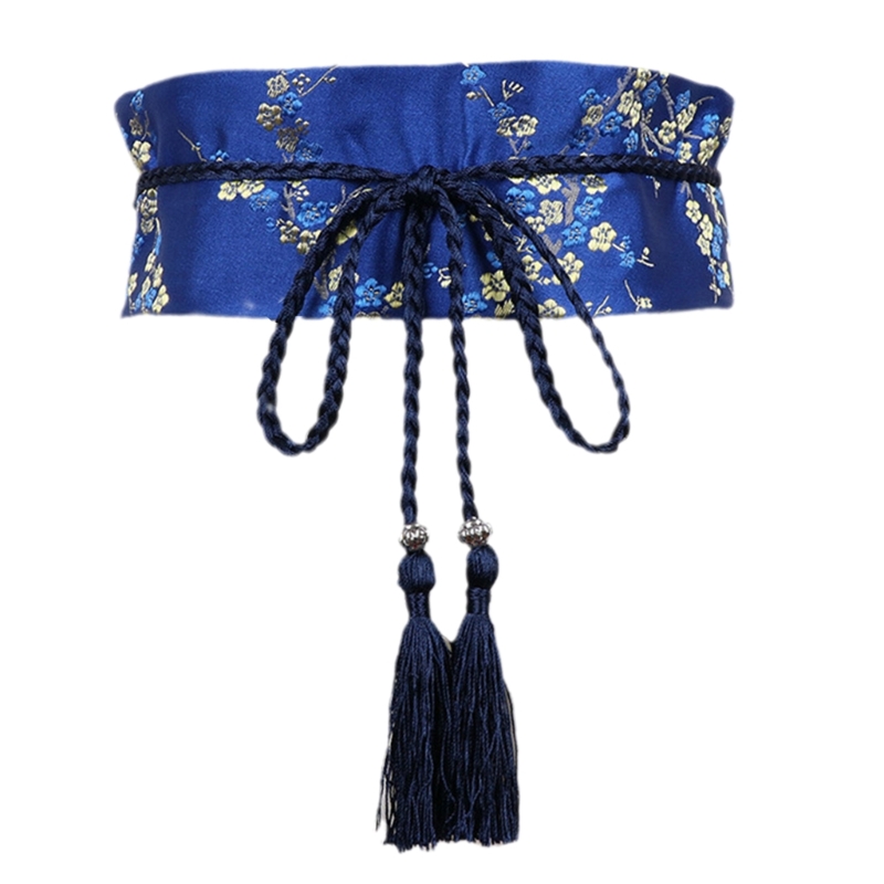 Elegante cinto gravata Hanfu com borlas cinto foto adereços estilo étnico espartilho N58F