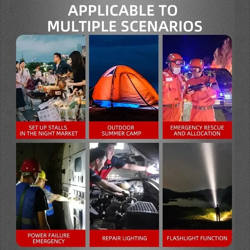 Super jasna żarówka kempingowa Solar LED 6 trybów oświetlenia USB Akumulator Power Bank Outdoor BBQ Namioty Wiszące światło awaryjne