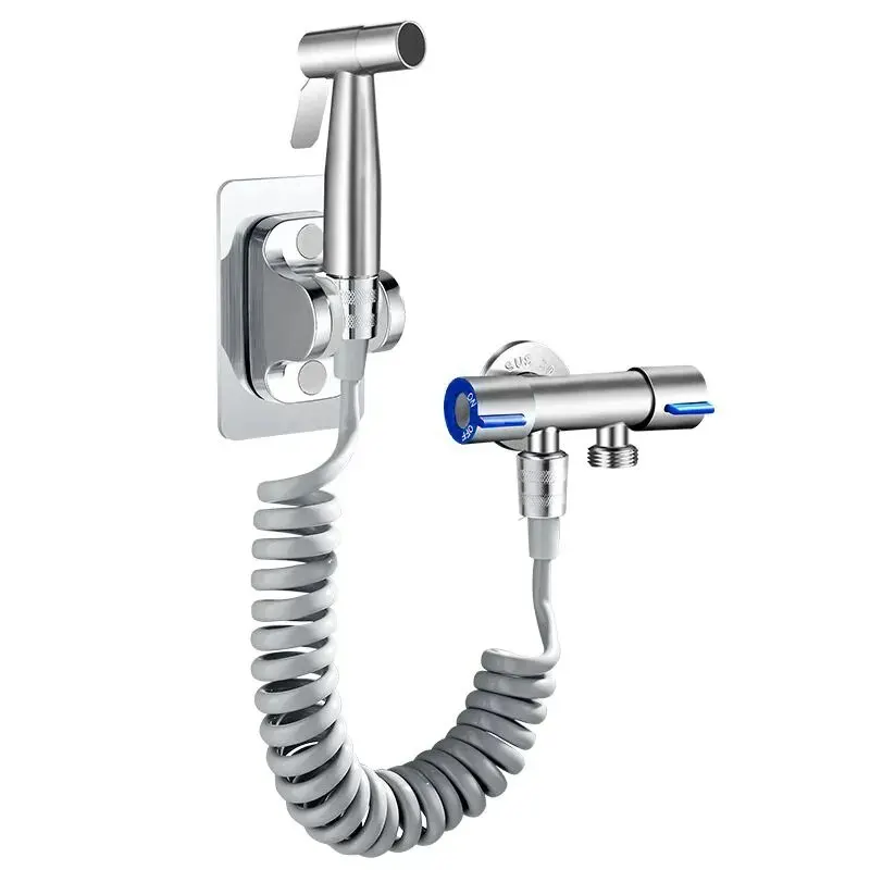 Conjunto de pulverizador de bidê portátil, pistola de pulverização de aço inoxidável, chuveiro, torneira de bidê, bico de chuveiro, autolimpeza
