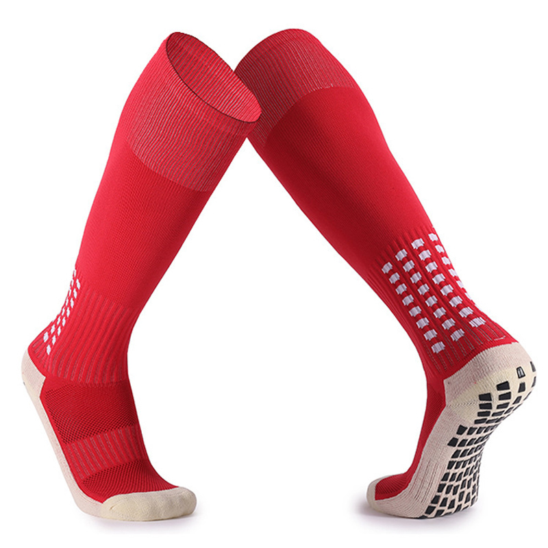 Calcetines largos de fútbol para hombre, calcetines de fútbol de entrenamiento profesional de tubo largo, calcetines deportivos con parte inferior de toalla antideslizante de silicona gruesa