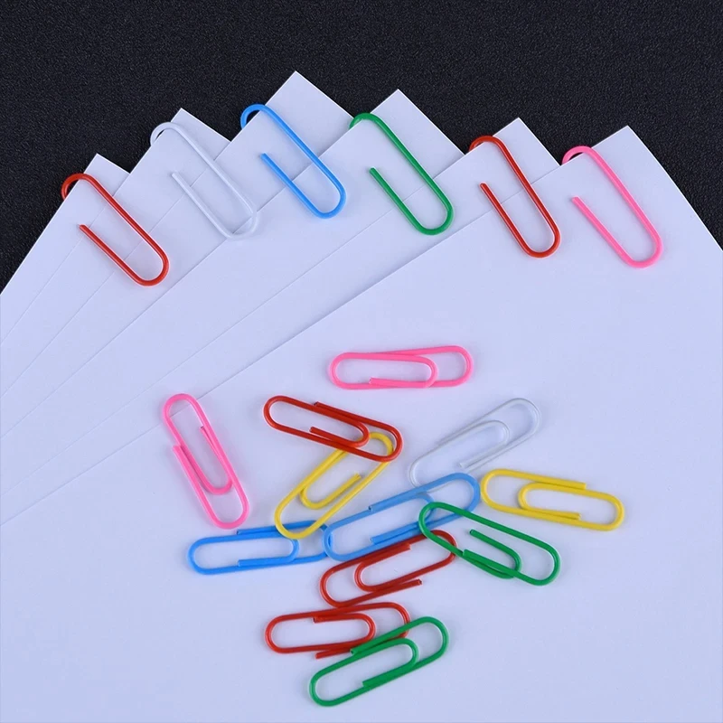 200-Pack - 28mm Colorful Metal Paperclips, Creative Bookmarks, Notebook Folders, Office Stationery Binding Bookmarks