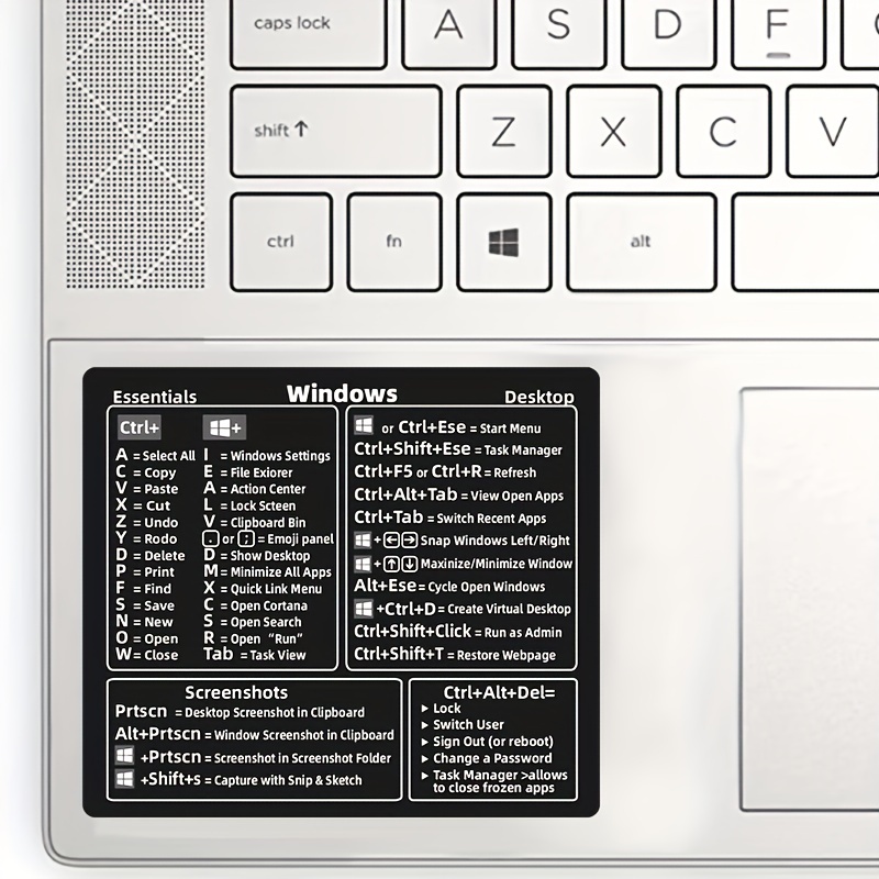 Наклейка на кнопку быстрого доступа Windows-экономит время и увеличивает производительность, графический самоклеящийся, полуглянцевый, материал ПВХ