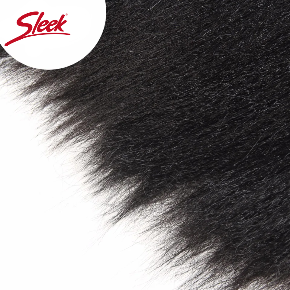 Sleek 3 ชิ้นบราซิล Kinky Straight Weaving Bundles ธรรมชาติสีดําและสีน้ําตาล 4 # สั้น Yaki Straight Bundles ผม Remy เต็มรูปแบบ