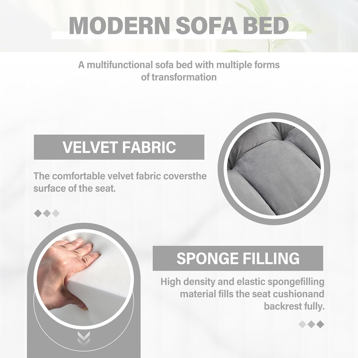 3 in 1 Sleeper Sofa Couch Bed,Velvet Convertible Loveseat Sleeper Sofa Bed,Pull Out Sofa Bed With USB Port Ashtray Swivel Phone