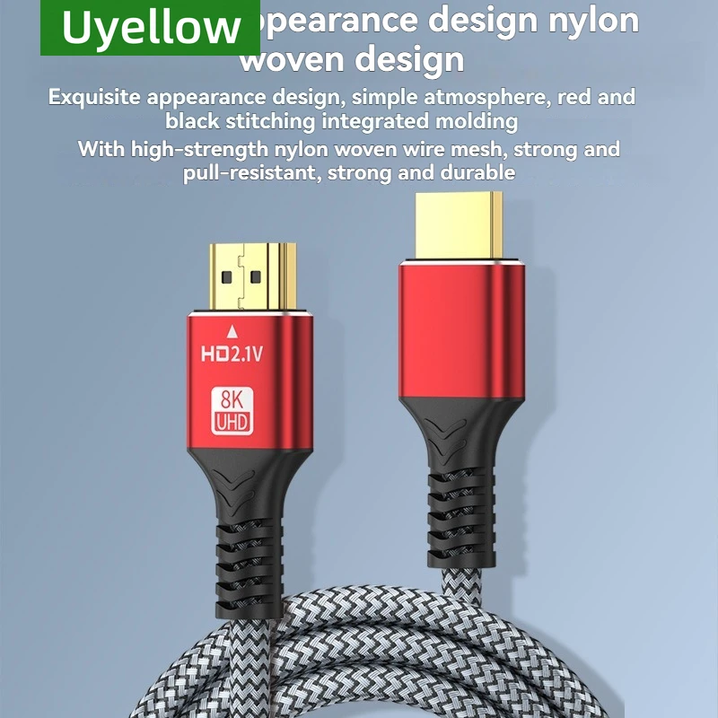 Uyellow 48 Гбит/с HDMI-совместимый кабель 8K 60 Гц 50 см 1 м 2 м 3 м 5 м HDMI-совместимый кабель 2.1 4K 120 Гц HDR 3D-эффект видео для HDTV ПК