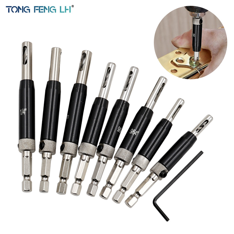 8 stücke 4 PCs Selbst Zentrierende Scharnier Bohrer Bits Holzbearbeitung Tür Fenster Scharnier Bohrer Positionierung Loch Opener