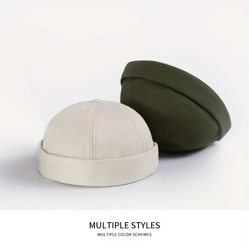 Modne czapki bez ronda w stylu Vintage czapka Dome czapki bawełniane regulowane Unisex męskie damskie czapki hip-hopowe wszechstronne Skin Cap melonowe