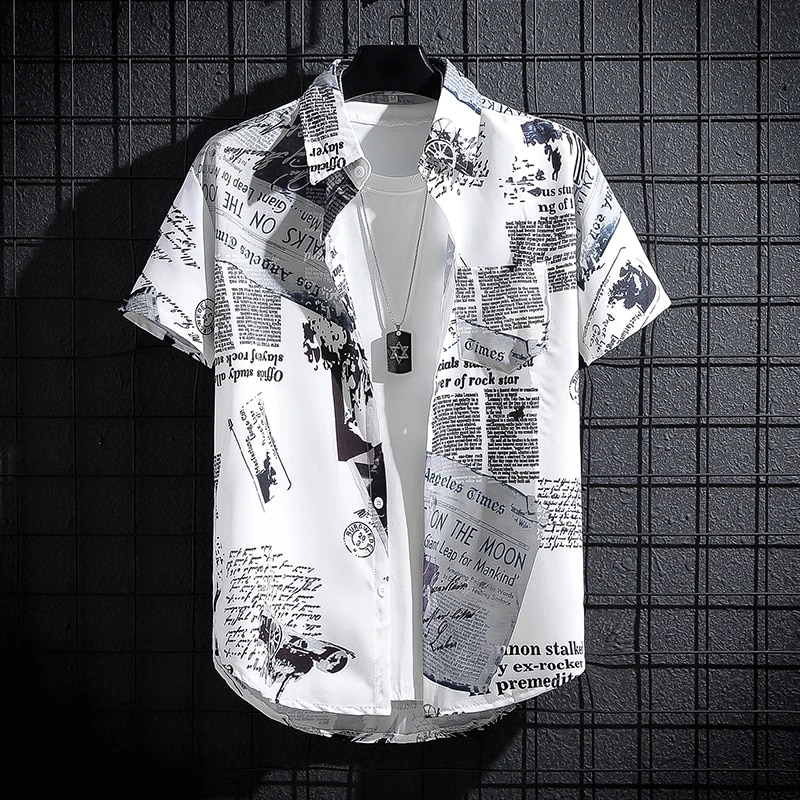 Camisas estampadas de manga corta para hombre, Top fino de playa, ocio costero, ropa esencial para hombre