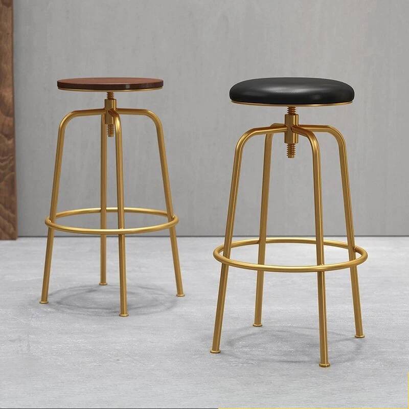 Nordic Bar Stool Chair Can Be Raised and Lowered Rotating High Stool Bar Chairs Light Luxury Home Iron Leisure Island Chairs