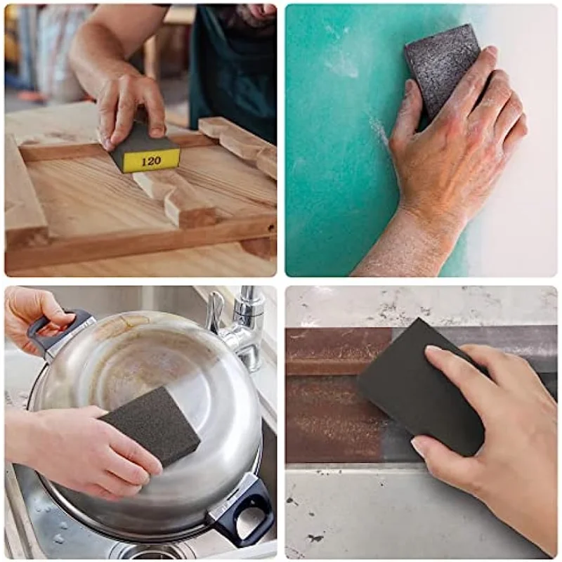 6 PCS Sanding Sponges Grit Sander Sponges for Metal Coarse Medium Fine Grit Sand Paper Brick Sanding Blocks for Wood