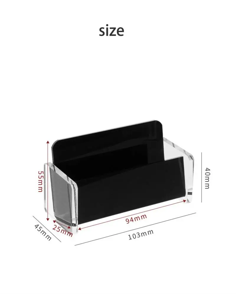 Black&Clear Acrylic Business Card Holder For Desk Plastic Business Cards Display Holders Stand Name Cards Organizer Card Shelf