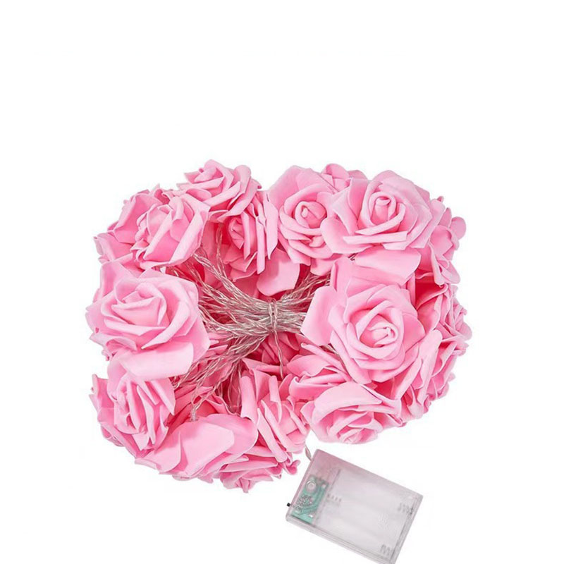 Guirnalda de luces rosas de 1,5/3m, guirnalda de flores con pilas, luces de hadas, decoración para fiesta de boda y San Valentín, luces de Navidad