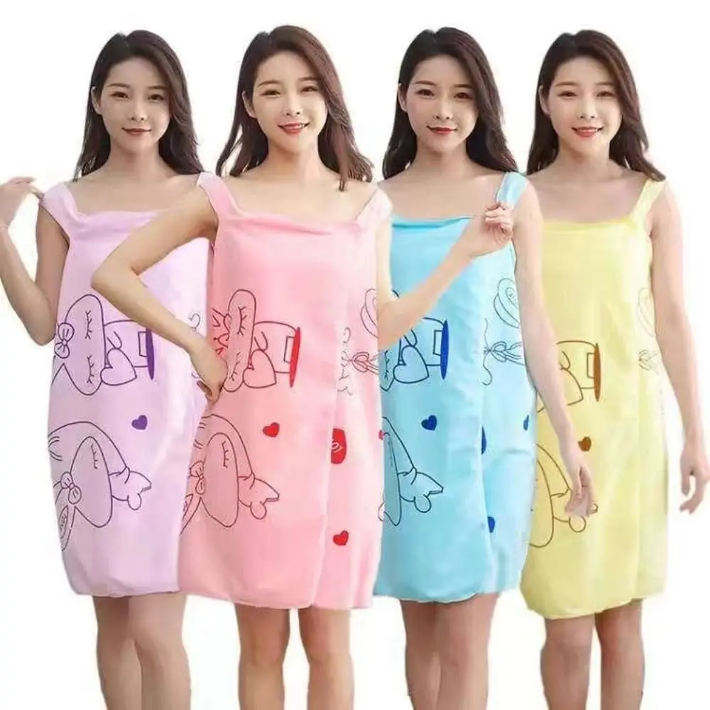 Fashion Microfiber Wearable Bath Towel Ultra-Soft Lightweight Quick Dry Bathrobe Thickening Friendly To Skin Bath Skirt Spa Use
