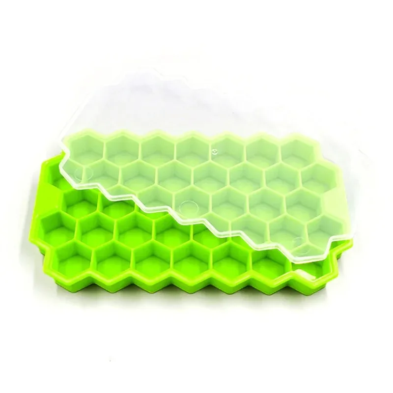 Honeycomb Ice Cube Trays with Removable Lids Silica Gel Ice Cube Mold BPA Free