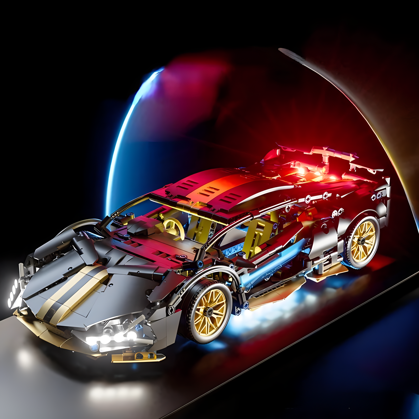 การวิเคราะห์ Racing กีฬารถบล็อกอาคาร Technic ผู้ใหญ่ 1:14 DIY Supercar อิฐปริศนาของเล่นเด็กผู้ใหญ่ของขวัญ (1280 + เม็ด)