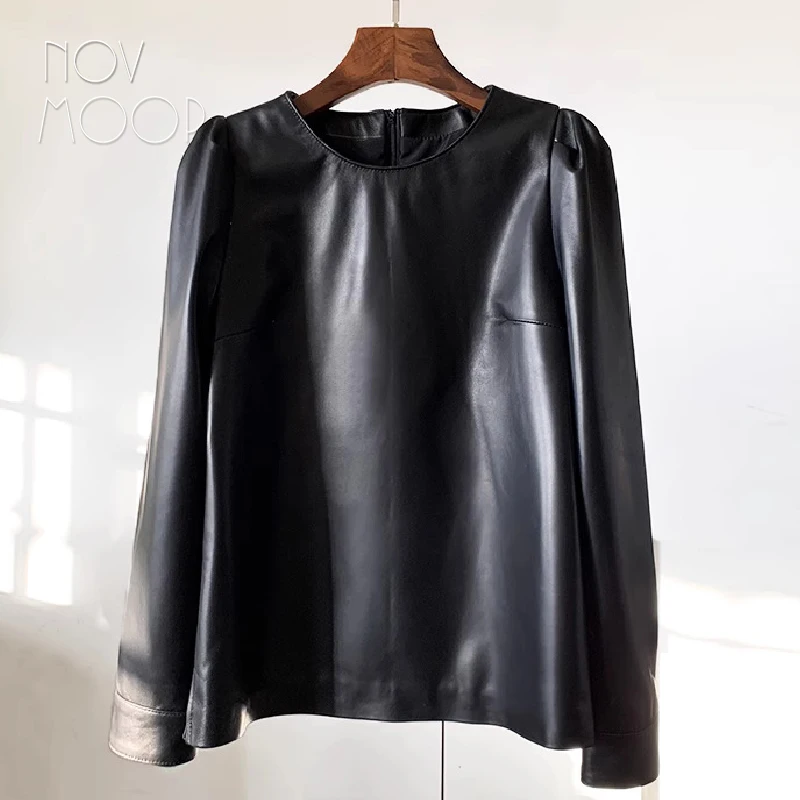 Echt leder Frauen Top Schaffell weich und schick Match für Roll kragen pullover für die Wintersaison einfachen Designer-Stil lt3616