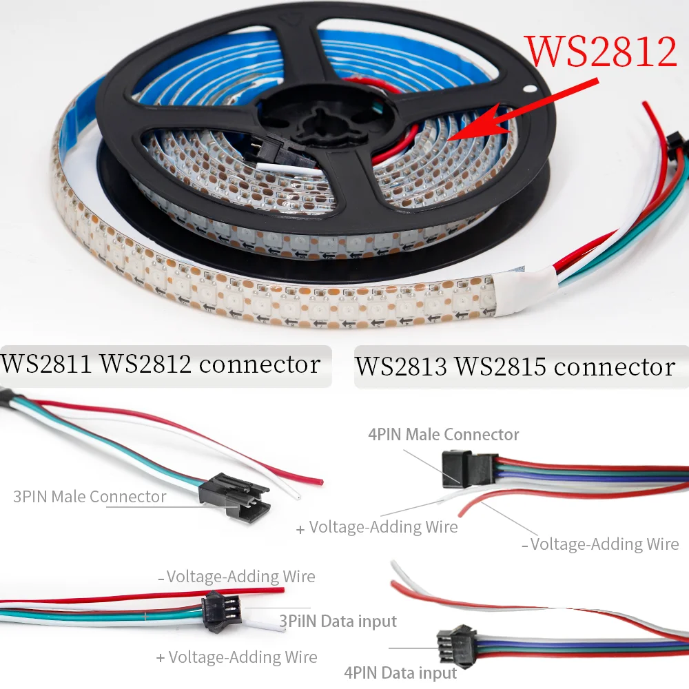 1-5M 144leds/m WS2812B WS2813 WS2815 Led strips 5050RGB Programmable Colored Running Flowing led strip lights Led ribbon DC5-12v