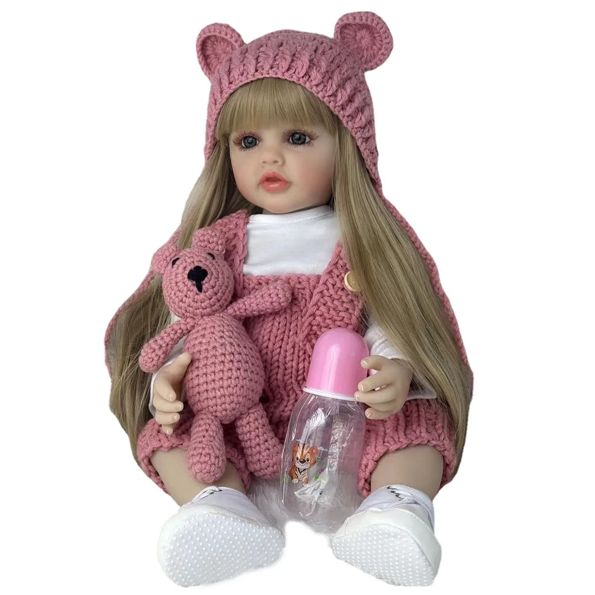 Bzdoll boneca reborn realista com corpo de silicone macio completo vivo 55cm 22 polegadas bebê recém-nascido adorável vestir-se brinquedo presente de aniversário