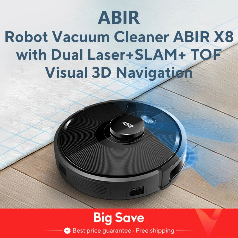 ABIR-Robot aspirador X8, sistema láser, mapas de múltiples pisos, limpieza de zona, ajuste de área limitada para lavado de alfombras en el hogar